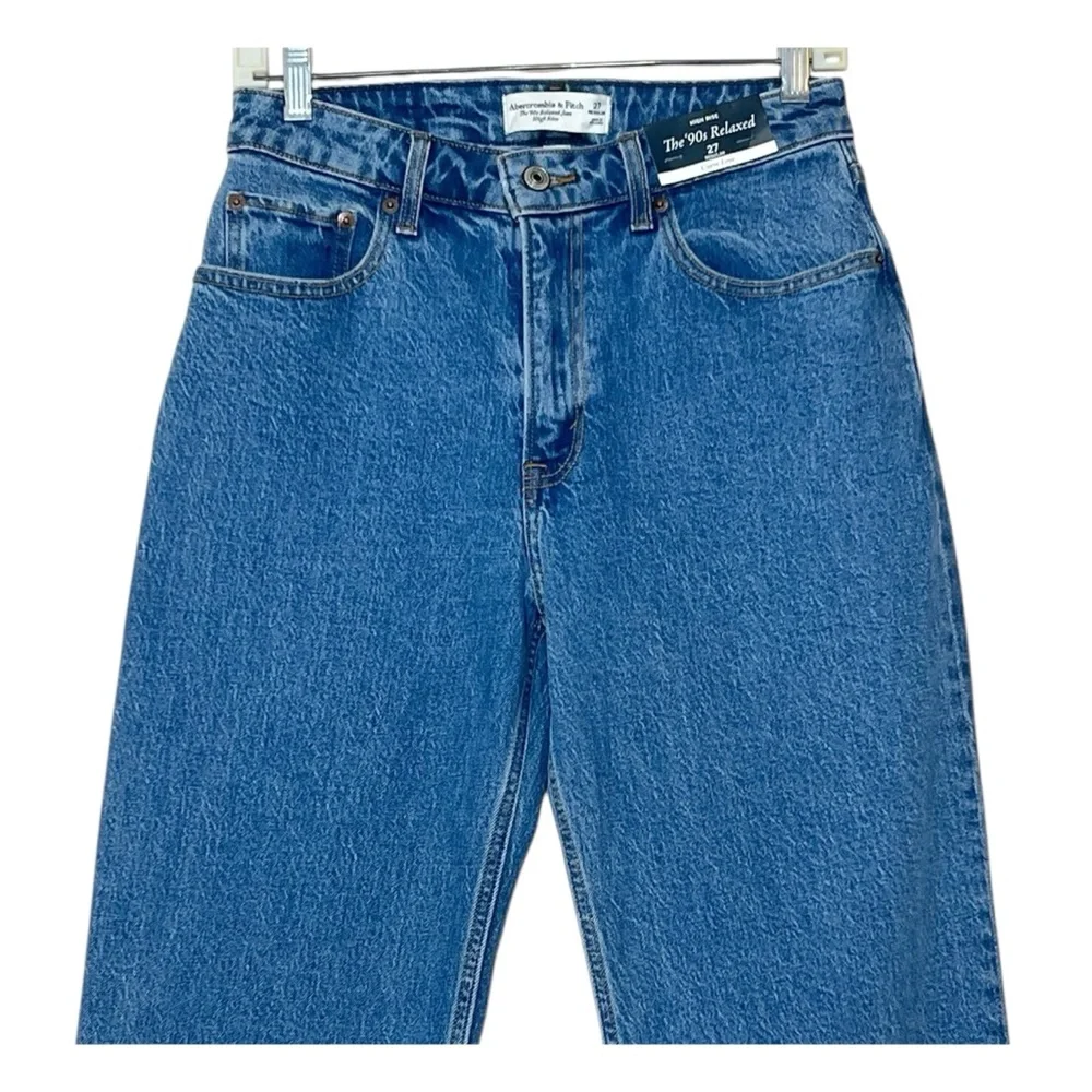 Abercrombie & Fitch The 90’s Relaxed High Rise jeans waist 27” NWT $90 - Picture 4 of 13